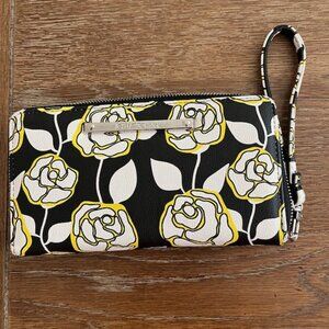 Like New Betsey Johnson Wristlet. Clutch, Wallet, Black, Yellow, and White.